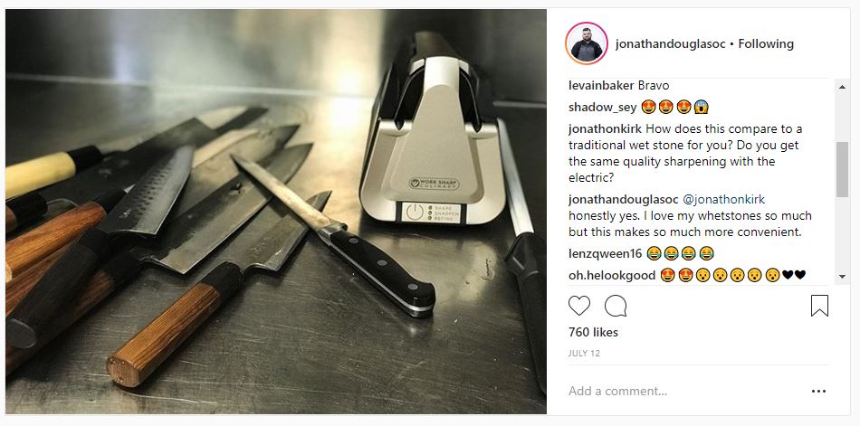 Mise En Place founder Jonathan O'Callaghan Loves the Work Sharp Culinary E5 Kitchen Knife Sharpener